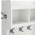 Bush Furniture Woodland Appendiabiti da Ingresso e Scarpiera con Ripiani – 6 Cestelli, 5 Ganci Appendiabiti, 113 kg, 3 Anni di Garanzia