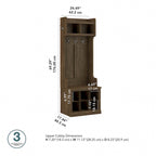 Bush Furniture Woodland Appendiabiti da Ingresso e Scarpiera con Ripiani – 6 Cestelli, 5 Ganci Appendiabiti, 113 kg, 3 Anni di Garanzia