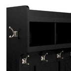 Bush Furniture Woodland Appendiabiti da Ingresso e Scarpiera con Ripiani – 6 Cestelli, 5 Ganci Appendiabiti, 113 kg, 3 Anni di Garanzia