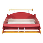 Letto a Piattaforma da Corsa a Grandezza Naturale con Ruote – Pino, Compensato e MDF, Sponde di Sicurezza, 2 Colori, Camera da Letto per Bambini