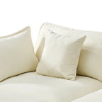 Divano a 3 posti in ciniglia da 280 cm con pouf coordinato – Schiuma ad alta densità, struttura in legno massello, colori multipli