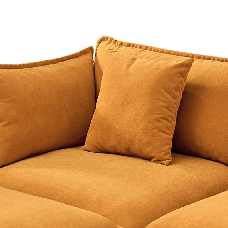 Divano a 3 posti in ciniglia da 280 cm con pouf coordinato – Schiuma ad alta densità, struttura in legno massello, colori multipli