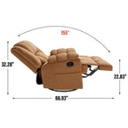 Poltrona Reclinabile Girevole Oversize – Girevole a 360°, Reclinabile a 155°, Braccioli Imbottiti, Tessuto, Montaggio senza attrezzi