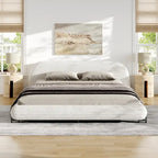 Christopher Knight Home Williams Telaio Letto Imbottito in Bouclé – Capacità 227 kg, Queen o King, Nessuna Rete a Molle Necessaria