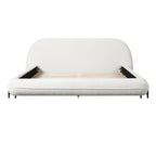 Christopher Knight Home Williams Telaio Letto Imbottito in Bouclé – Capacità 227 kg, Queen o King, Nessuna Rete a Molle Necessaria
