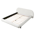 Christopher Knight Home Williams Telaio Letto Imbottito in Bouclé – Capacità 227 kg, Queen o King, Nessuna Rete a Molle Necessaria
