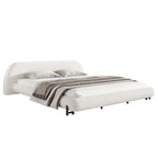 Christopher Knight Home Williams Telaio Letto Imbottito in Bouclé – Capacità 227 kg, Queen o King, Nessuna Rete a Molle Necessaria