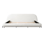 Christopher Knight Home Williams Telaio Letto Imbottito in Bouclé – Capacità 227 kg, Queen o King, Nessuna Rete a Molle Necessaria