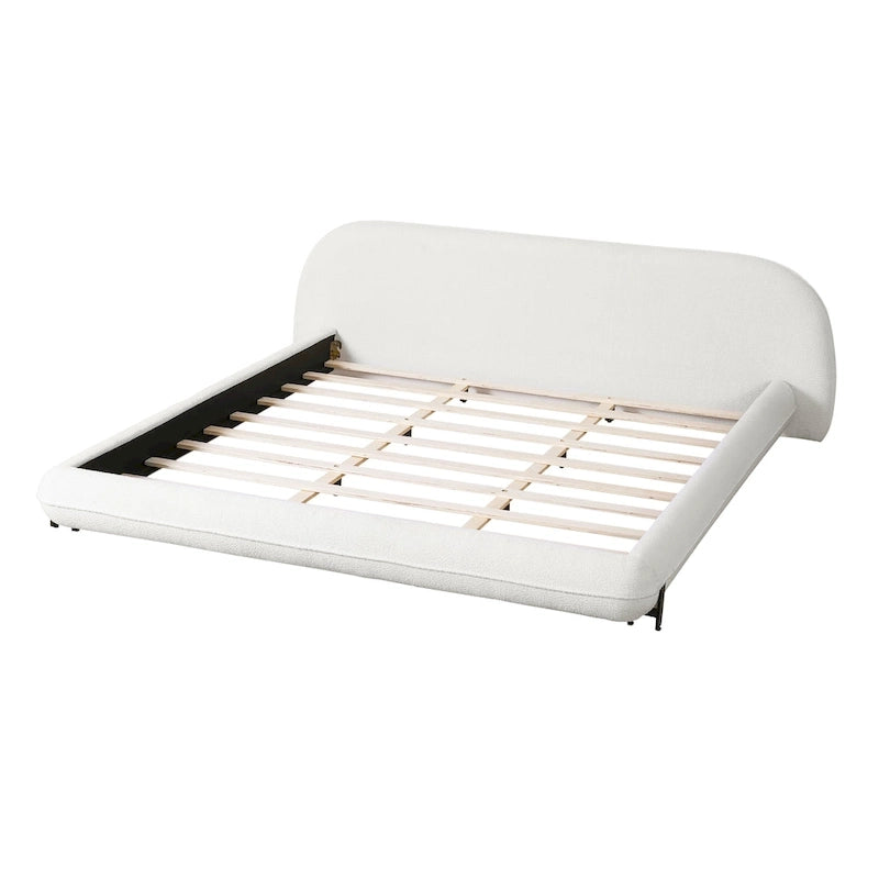 Christopher Knight Home Williams Telaio Letto Imbottito in Bouclé – Capacità 227 kg, Queen o King, Nessuna Rete a Molle Necessaria