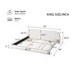 Christopher Knight Home Williams Telaio Letto Imbottito in Bouclé – Capacità 227 kg, Queen o King, Nessuna Rete a Molle Necessaria