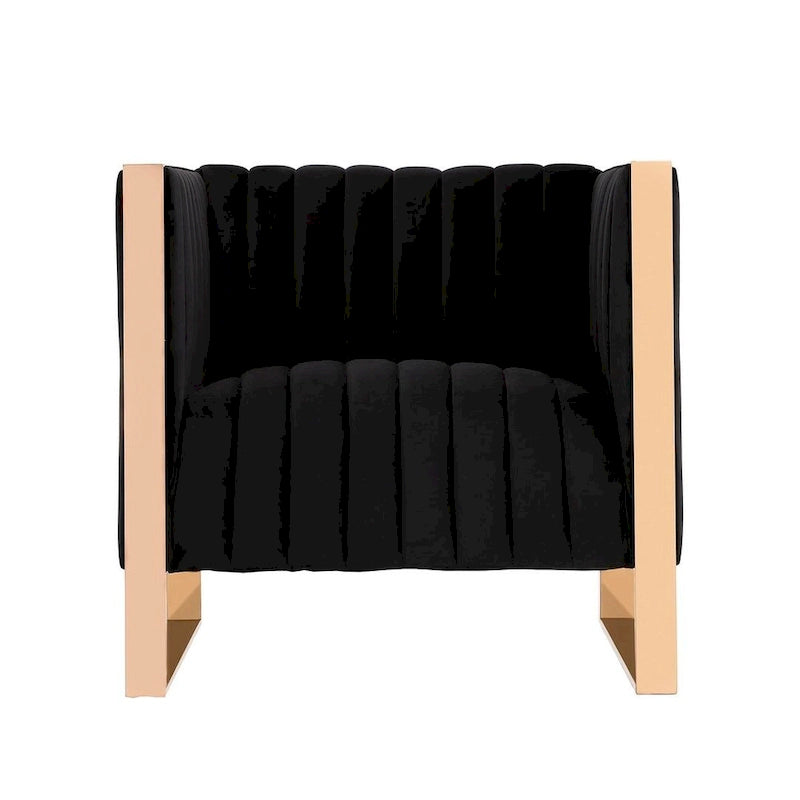 Poltrona d'Appoggio in Velluto Mid-Century con Struttura Color Oro Rosa – Set da 2, Capacità 136 kg, Completamente Assemblata