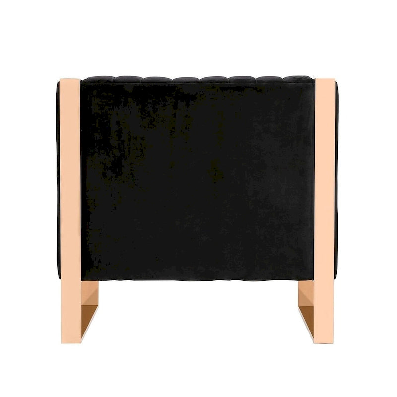 Poltrona d'Appoggio in Velluto Mid-Century con Struttura Color Oro Rosa – Set da 2, Capacità 136 kg, Completamente Assemblata
