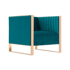 Poltrona d'Appoggio in Velluto Mid-Century con Struttura Color Oro Rosa – Set da 2, Capacità 136 kg, Completamente Assemblata