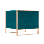 Poltrona d'Appoggio in Velluto Mid-Century con Struttura Color Oro Rosa – Set da 2, Capacità 136 kg, Completamente Assemblata