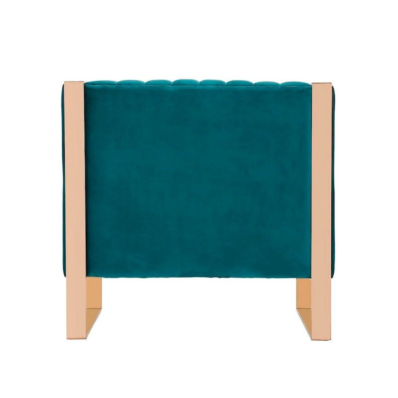 Poltrona d'Appoggio in Velluto Mid-Century con Struttura Color Oro Rosa – Set da 2, Capacità 136 kg, Completamente Assemblata