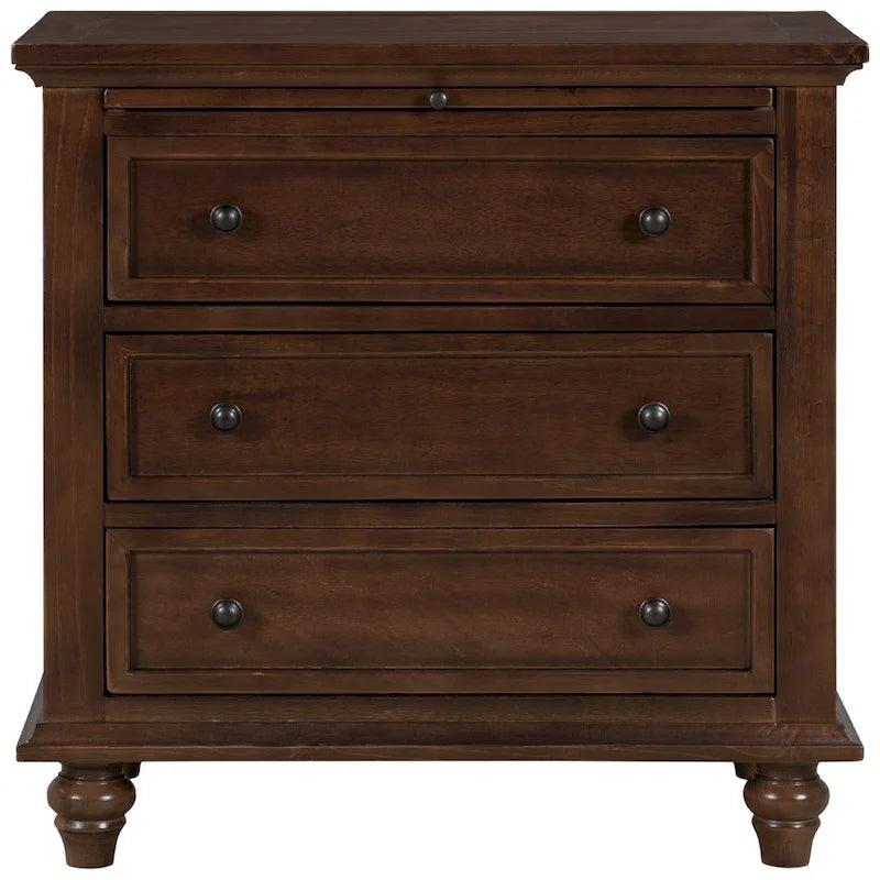 Tavolino da Divano in Legno di Pino a 3 Cassetti con Vassoio Estraibile – 4 Colori, Capacità Cassetto 25 kg