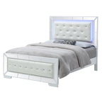 Letto matrimoniale Hollywood Hills Full Panel – Finitura Argento Champagne, Linee Pulite, 163 cm H × 152 cm L