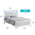 Letto matrimoniale Hollywood Hills Full Panel – Finitura Argento Champagne, Linee Pulite, 163 cm H × 152 cm L
