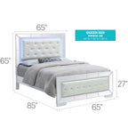 Letto matrimoniale Hollywood Hills Full Panel – Finitura Argento Champagne, Linee Pulite, 163 cm H × 152 cm L