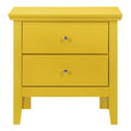 Comodino Primo a 2 Cassetti – Finitura Giallo Vivo, Antigraffio, Nessun Montaggio Richiesto, 61 cm H