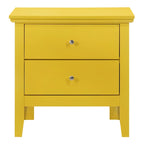 Comodino Primo a 2 Cassetti – Finitura Giallo Vivo, Antigraffio, Nessun Montaggio Richiesto, 61 cm H