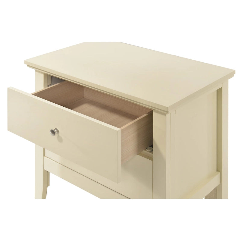 Comodino Primo a 2 Cassetti – Finitura Giallo Vivo, Antigraffio, Nessun Montaggio Richiesto, 61 cm H