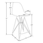 Sgabello da bar Cresco in acrilico – Base cromata spazzolata oro, poggiapiedi, colori multipli, altezza seduta 75 cm