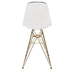Sgabello da bar Cresco in acrilico – Base cromata spazzolata oro, poggiapiedi, colori multipli, altezza seduta 75 cm