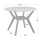 Tavolo da pranzo rotondo Carson Carrington Tornio da 42" – Piano in finto marmo, gambe in legno massello di Hevea, moderno di metà secolo