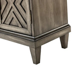Credenza Angel tradizionale anticata – 152 cm L, motivo a rombi sulle ante, 4 ripiani regolabili