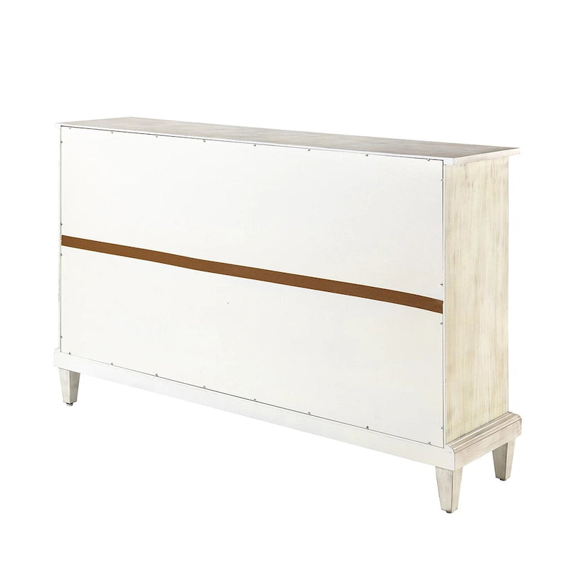 Credenza Angel tradizionale anticata – 152 cm L, motivo a rombi sulle ante, 4 ripiani regolabili