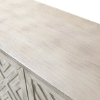 Credenza Angel tradizionale anticata – 152 cm L, motivo a rombi sulle ante, 4 ripiani regolabili