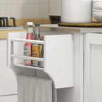 Isola da Cucina Mobile su Ruote con Cassetto, 3 Armadietti e Piano di Lavoro in Acciaio Inox