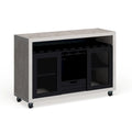 Mobili di America Sene Carrello Buffet Contemporaneo – 4 Ripiani, Portabottiglie & Portacalici, Nero o Noce