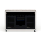 Mobili di America Sene Carrello Buffet Contemporaneo – 4 Ripiani, Portabottiglie & Portacalici, Nero o Noce