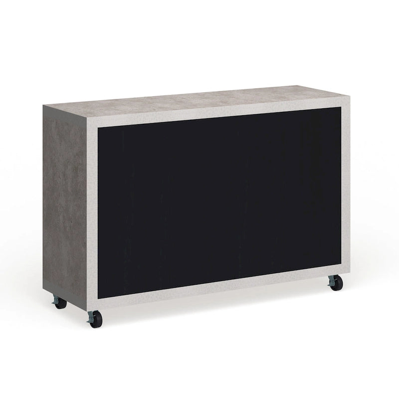 Mobili di America Sene Carrello Buffet Contemporaneo – 4 Ripiani, Portabottiglie & Portacalici, Nero o Noce