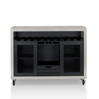 Mobili di America Sene Carrello Buffet Contemporaneo – 4 Ripiani, Portabottiglie & Portacalici, Nero o Noce