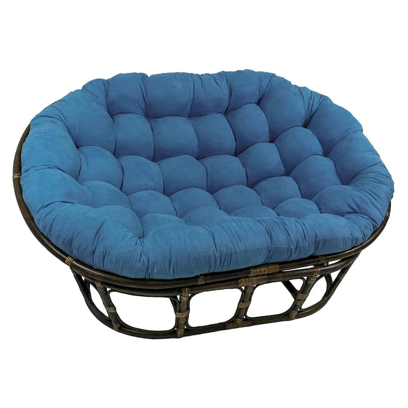 Poltrona Papasan Doppia Internazionale Caravan Balai – Cuscino in Microsuede Trapuntato, Due Posti, Nessun Montaggio