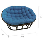Poltrona Papasan Doppia Internazionale Caravan Balai – Cuscino in Microsuede Trapuntato, Due Posti, Nessun Montaggio