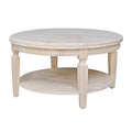 Tavolino rotondo Vista International Concepts – Parawood massiccio, ripiano inferiore, finiture multiple, 38"