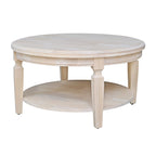 Tavolino rotondo Vista International Concepts – Parawood massiccio, ripiano inferiore, finiture multiple, 38"