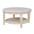 Tavolino rotondo Vista International Concepts – Parawood massiccio, ripiano inferiore, finiture multiple, 38"