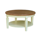 Tavolino rotondo Vista International Concepts – Parawood massiccio, ripiano inferiore, finiture multiple, 38"