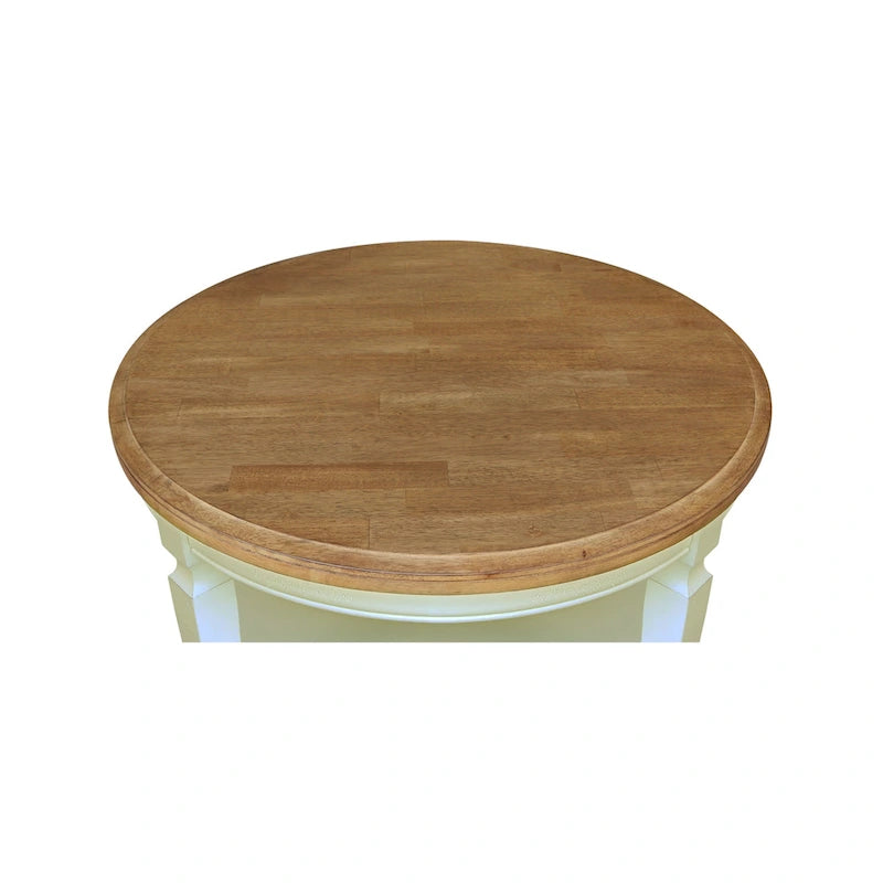 Tavolino rotondo Vista International Concepts – Parawood massiccio, ripiano inferiore, finiture multiple, 38"