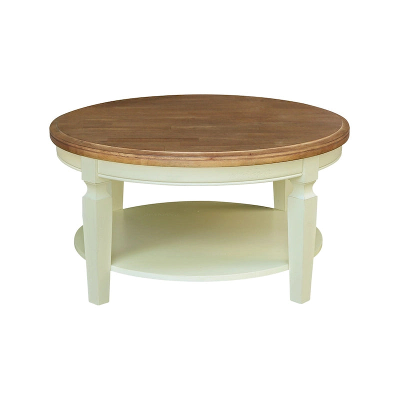 Tavolino rotondo Vista International Concepts – Parawood massiccio, ripiano inferiore, finiture multiple, 38"