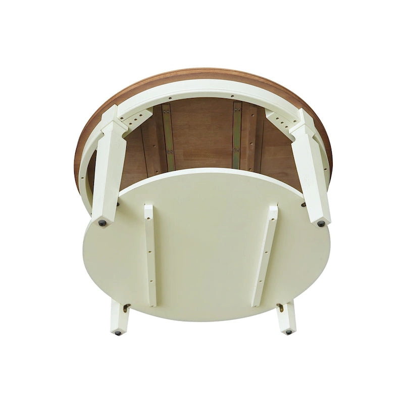 Tavolino rotondo Vista International Concepts – Parawood massiccio, ripiano inferiore, finiture multiple, 38"