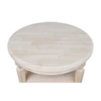 Tavolino rotondo Vista International Concepts – Parawood massiccio, ripiano inferiore, finiture multiple, 38"