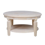 Tavolino rotondo Vista International Concepts – Parawood massiccio, ripiano inferiore, finiture multiple, 38"