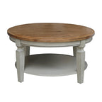 Tavolino rotondo Vista International Concepts – Parawood massiccio, ripiano inferiore, finiture multiple, 38"