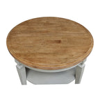 Tavolino rotondo Vista International Concepts – Parawood massiccio, ripiano inferiore, finiture multiple, 38"